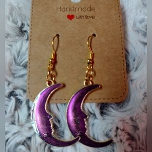 Purple Moon Earrings
